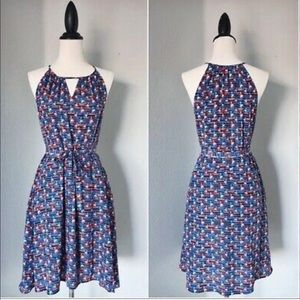 Tammi Sailboat print halter dress